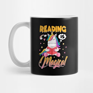 Reading Magical Funny Book Lovers Unicorn Bookworm Readers Mug